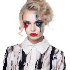 scary woman clown makeup png