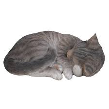 Sleeping Tabby Cat Resin Ornament Vivid