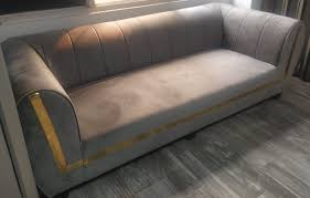 grey velvet 3 seater sofa