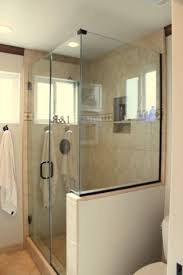 bathroom design small half wall shower