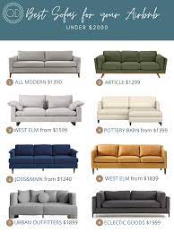 durable sofas to for your airbnb
