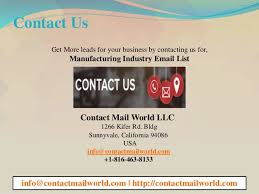 Email how it is supposed to be: Manufacturing Industry Email List