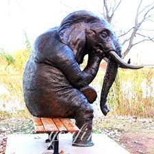 Elephant Metal Animal Sculpture Art