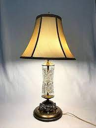 Vintage Cut Crystal Glass Table Lamp