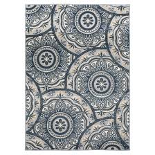 blue medallions area rug