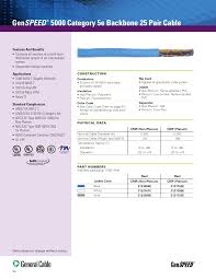 Genspeed 5000 Category 5e Backbone 25 Pair Cable Manualzz Com