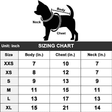 Size Chart Dog Clothes Patterns Pet Clothes Puppy Clothes