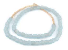 Baby Blue Recycled Glass Beads 9mm