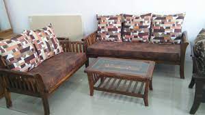 5 seater wooden sofa set size