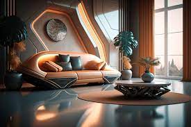 Premium Photo Futuristic Living Room