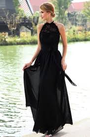 High neck black dress long. Sexy Style Black Gowns Hot Black Dress June Bridals