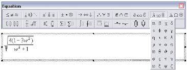 Microsoft S Equation Editor Toolbar