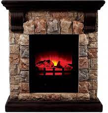 portable faux stone fireplace