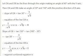 Find The Combined Equation Of Lines