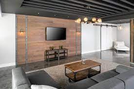 Reclaimed Wood Tv Wall With Steel