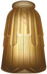 Hughes Art Deco Amber Glass Shade