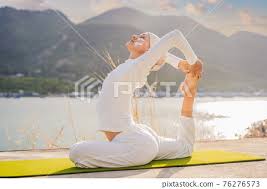 kundalini yoga woman in white clothes