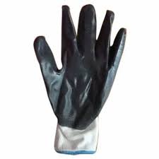 Black Nitrile Safety Hand Gloves Size
