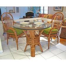 This coastal 5 piece breakfast nook wood dining set in rustic driftwood has classic clean style that is open airy featuring rustic rattan poles bound with. Rattan Dining Sets