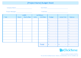 Business Budget Template Plan Project Budgets With Excel Clicktime