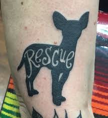 Chihuahua dog tattoo advocating rescuing over buying you re next.
