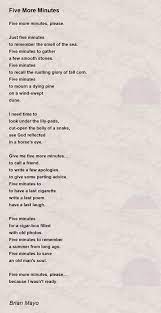 five more minutes poem by brian mayo