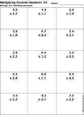 Find worksheets about decimal multiplication. Multiplying Decimal Numbers Worksheet Printout 3 Enchantedlearning Com