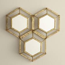 Reflections Honeycomb Antique Gold Mirror