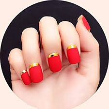 Young girls can have fun with press on nails that can be bright colors, patterned, and even change colors in sunlight. Buy Fashlady Red 24pcs Lot Red Matte Metallic False Nails Short Acrylic Nails Decorated Acrylic Manicure Nails Tips Faux Ongles Full Nails Online At Low Prices In India Amazon In
