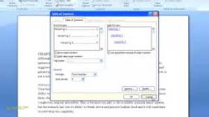 create a table of contents in word 2007