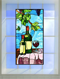 Wine Faux Stained Glass Window Cling