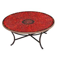 Ruby Glass Mosaic Coffee Table Round