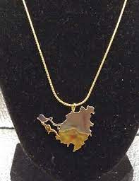 map pendant necklace jewelry gold