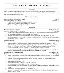 freelance graphic designer resume sle
