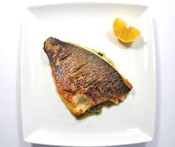 pan fried fish with creamed spinach