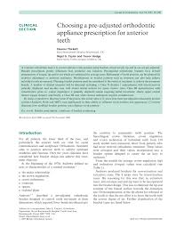Pdf Choosing A Pre Adjusted Orthodontic Appliance