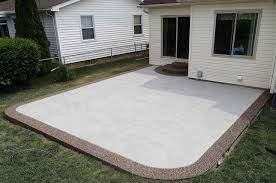 Plain Concrete Patio With Border