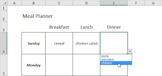 Meal Planner Template In Excel Easy Excel Tutorial