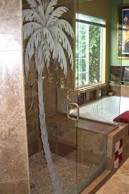 etched glass shower door desert palm