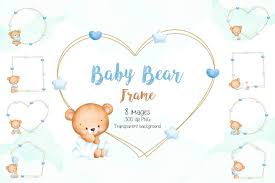 cute baby bear frame graphic by