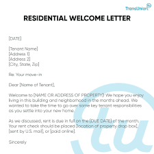 writing a tenant welcome letter for