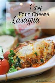Easy Four Cheese Lasagna gambar png