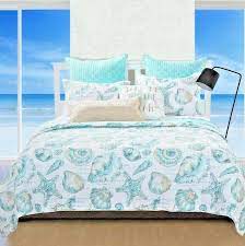 Quilt Set Queen Beach Bedding Blue