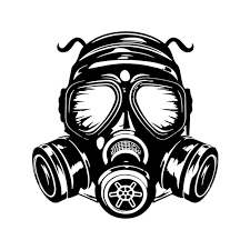 máscara de gas vine logo línea arte