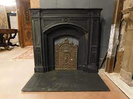 Antique Cast Iron Fireplace Mantle