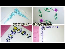 Easy And Best Corner Designs For School Work Project Work Corners Corners Designs For Charts