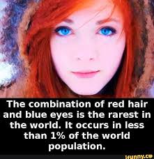 red hair and blue eyes is the rarest