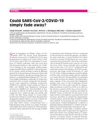 Before you go to a doctor's office or emergency room. Pdf Could Sars Cov 2 Covid 19 Simply Fade Away