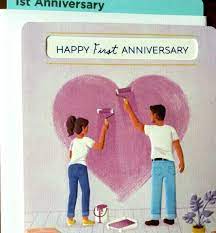 1st anniversary card for friends