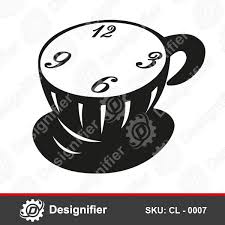 Coffee Cup Wall Clock Cl0007 Dxf File